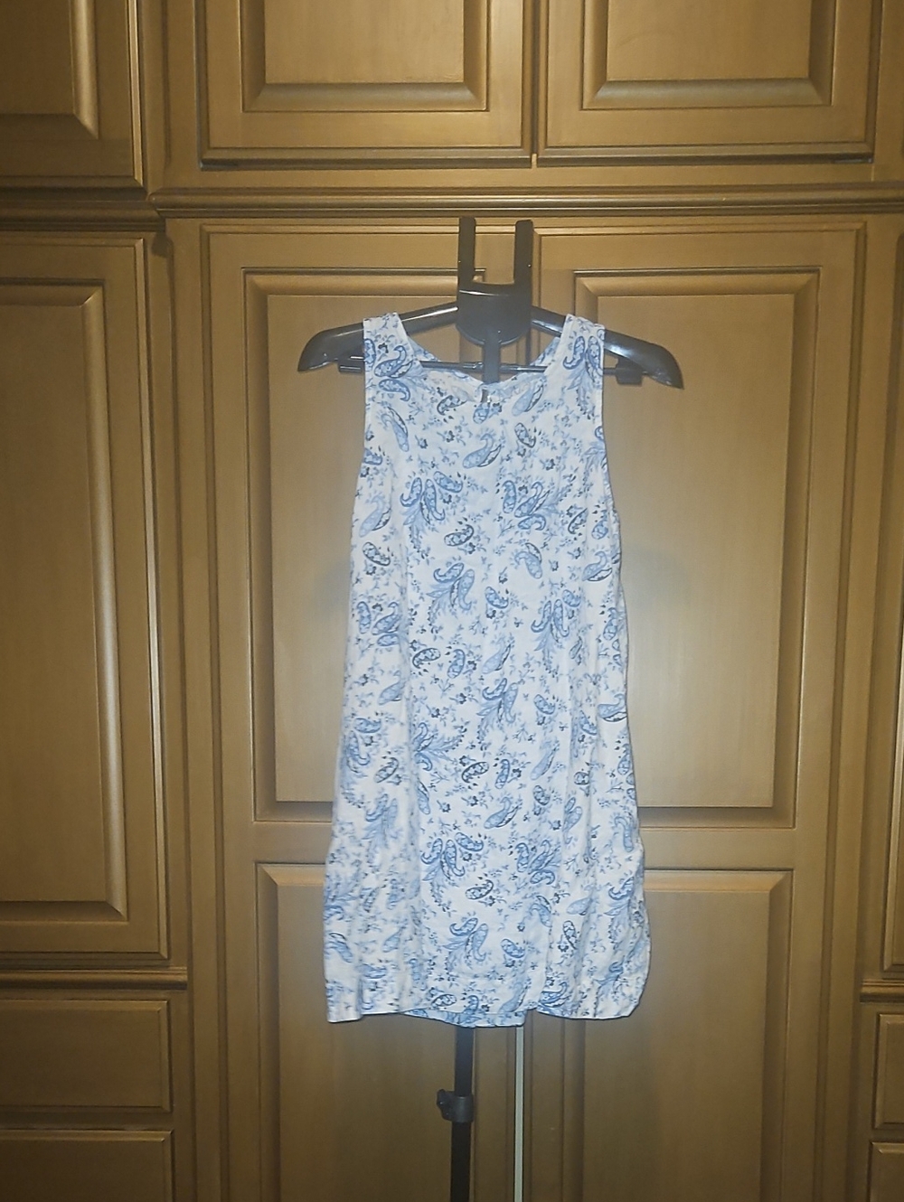 Lucky Brand White Dress with Blue Paisley Print